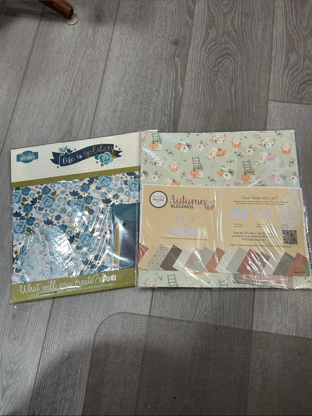 Kiwi lane kits. Assorted Floral & Autumn Paper Craft Kit - Blue, Green, Peach